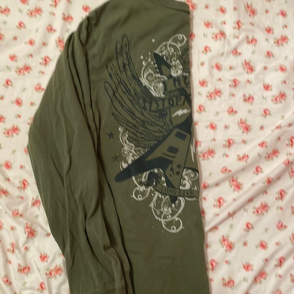 Army green kids guitar shirt. - Picture 2 of 2